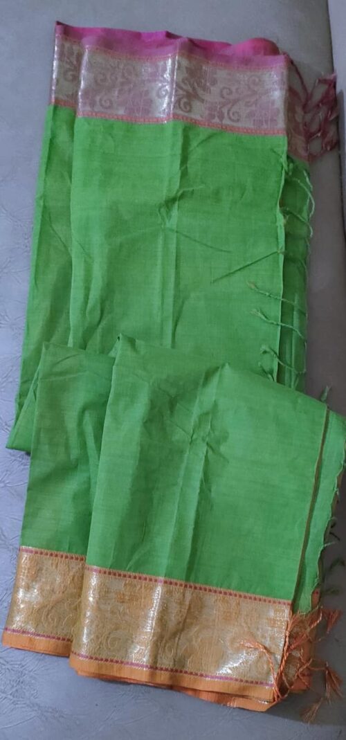 Green Cotton Saree 2