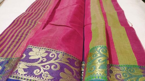 Magenta Cotton Saree 2